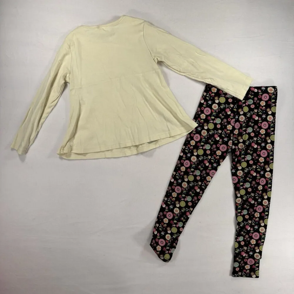 Gymboree Girls 2 Pc Long Sleeve Floral Tunic Top Leggings Set Size 6